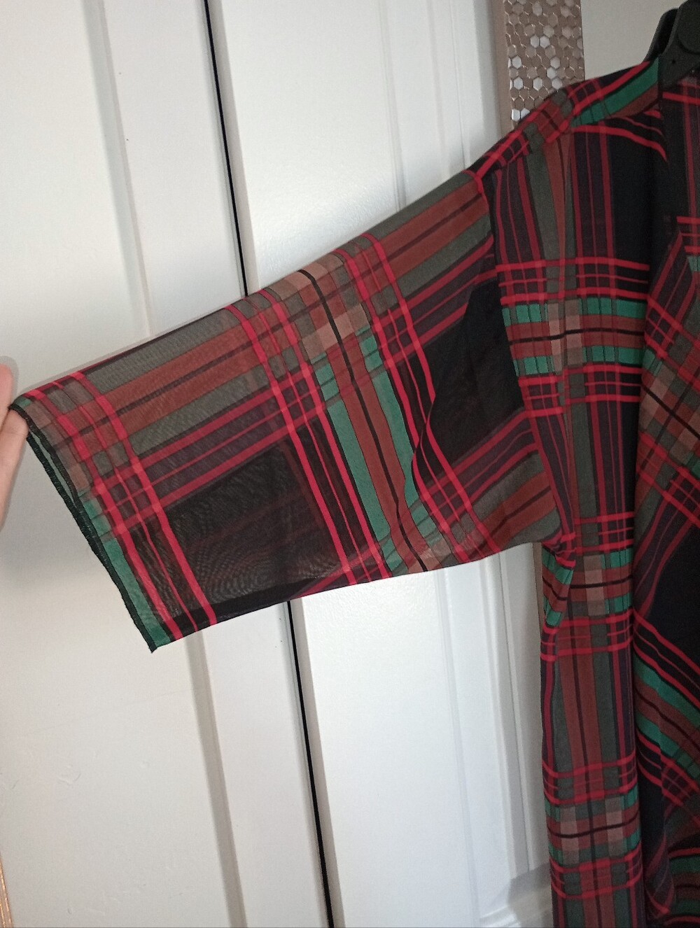 LuLaRoe Plaid Sheer Cardigan - Picture 2 of 5